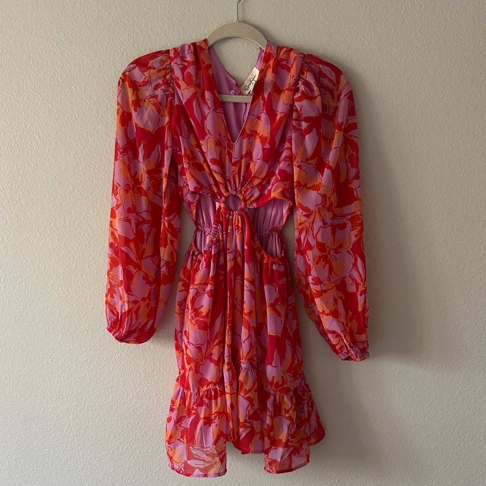 Jessica Simpson Red and Pink Floral Dress